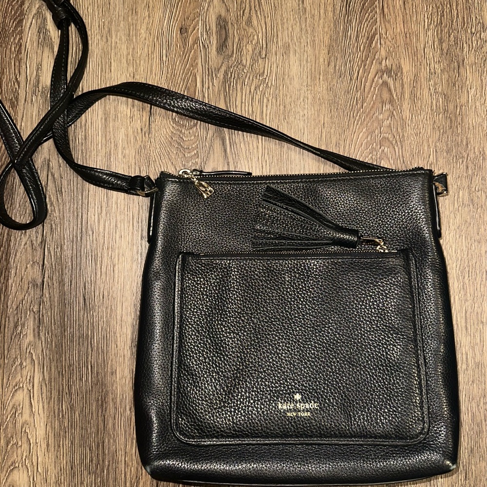 Kate Spade Black Pebbled Leather Crossbody
